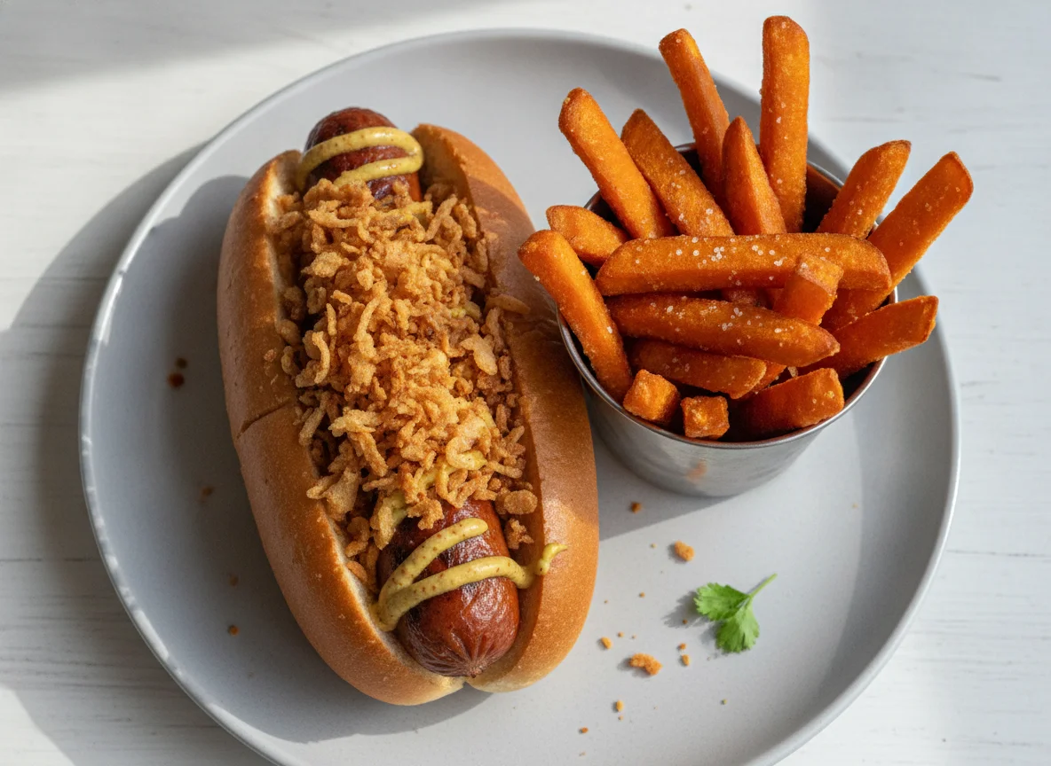 Signature Dog with Sweet Potato Fries photo