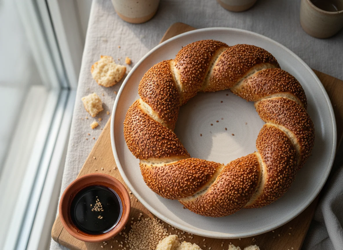 Simit (Turkish Sesame Bread) photo