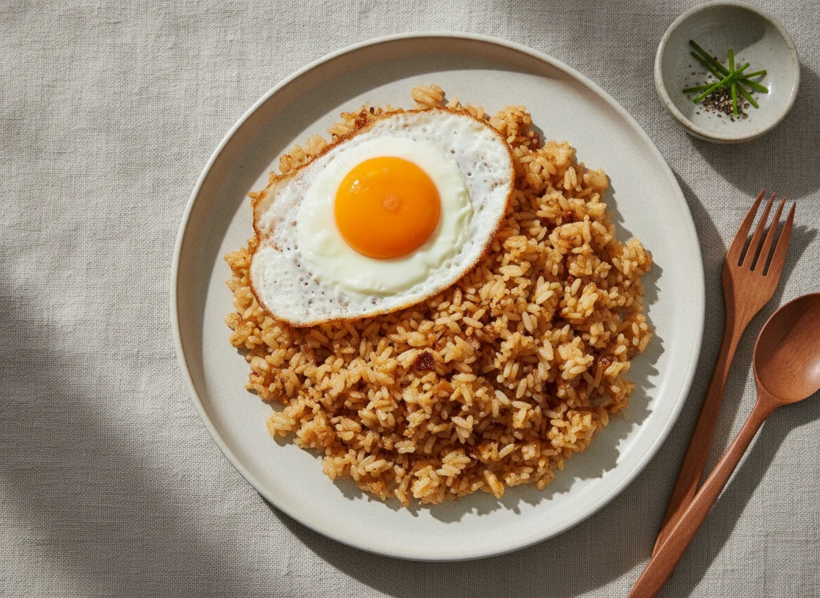 Sinangag at Itlog (Garlic Fried Rice with Fried Egg) photo