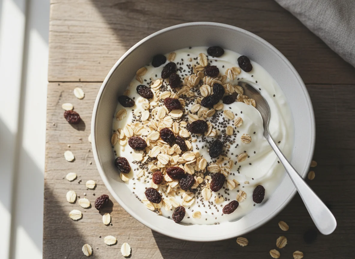 Skyr with Oats, Raisins, and Chia Seeds photo