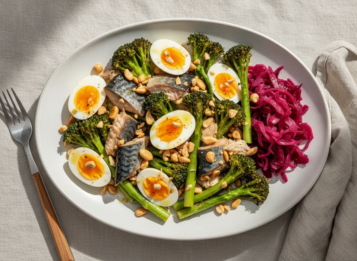 Smoked Mackerel and Egg Salad with Tenderstem Broccoli photo
