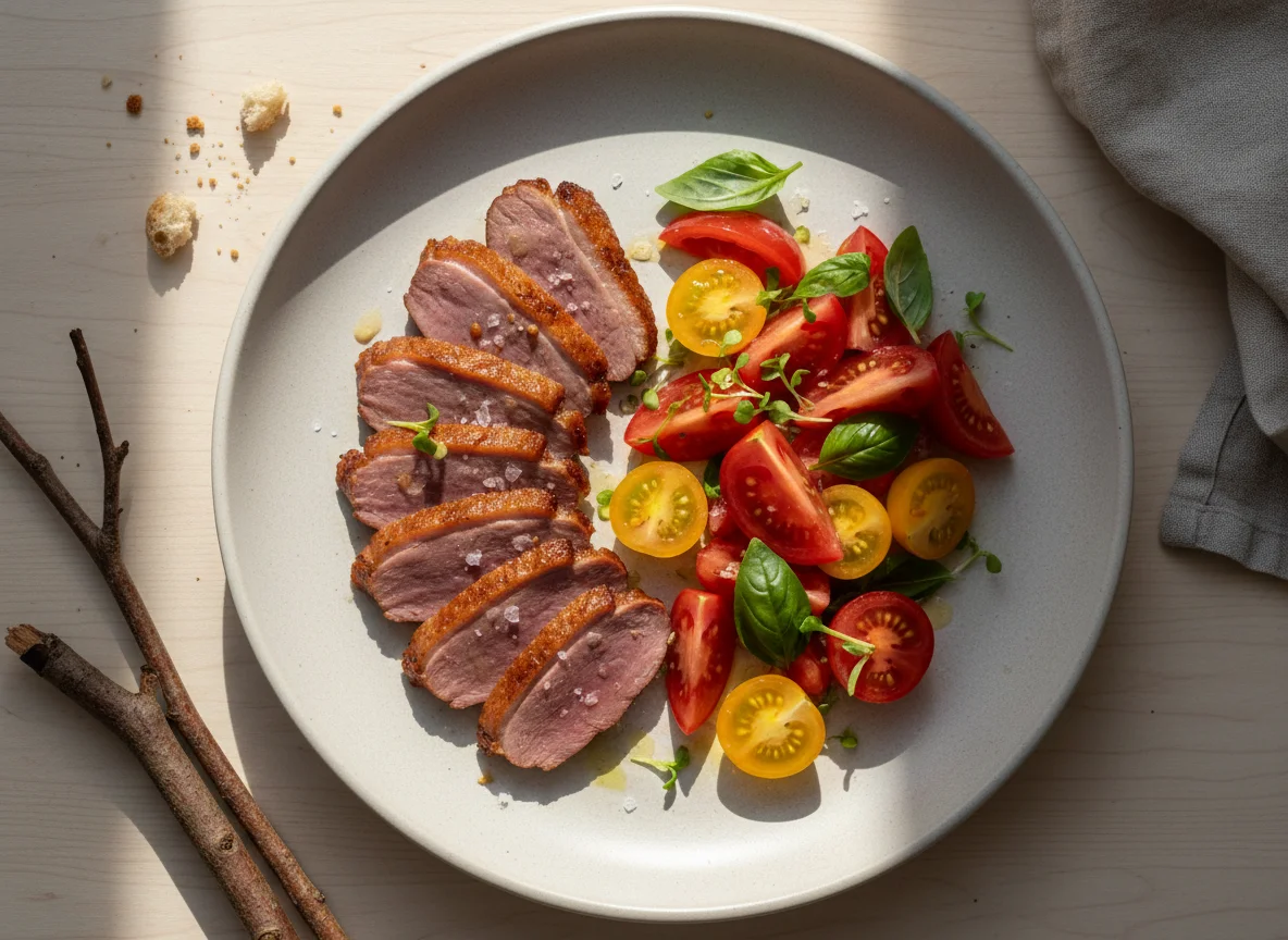 Smoked Meat with Tomato Salad photo