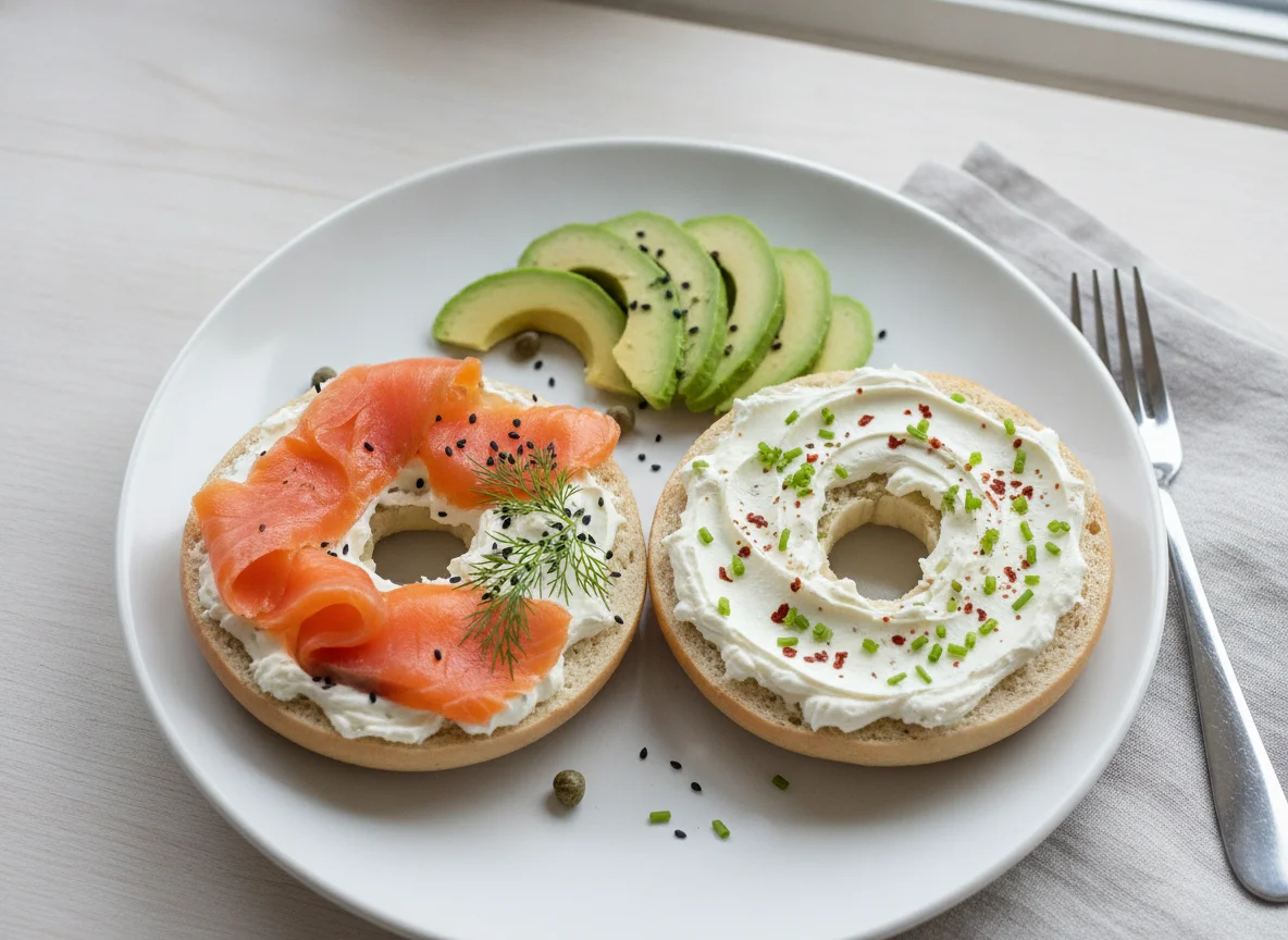 Smoked Salmon and Avocado Bagels photo