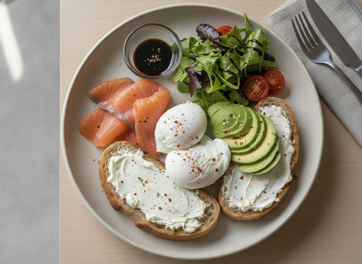 Smoked Salmon and Avocado Breakfast Plate photo