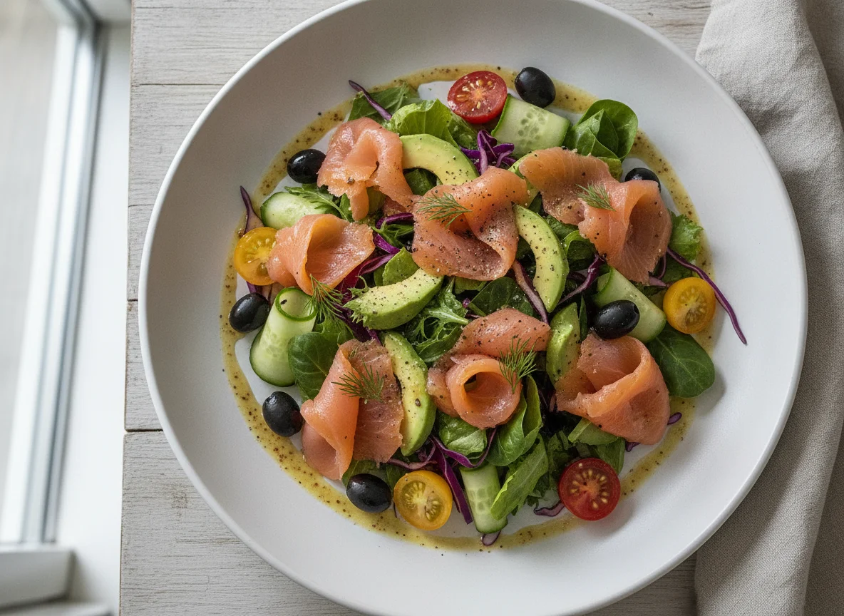 Smoked Salmon and Avocado Salad with Vinaigrette photo
