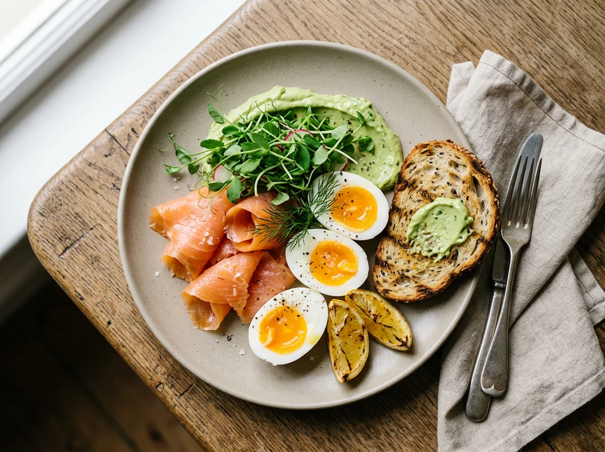 Smoked Salmon and Boiled Eggs photo