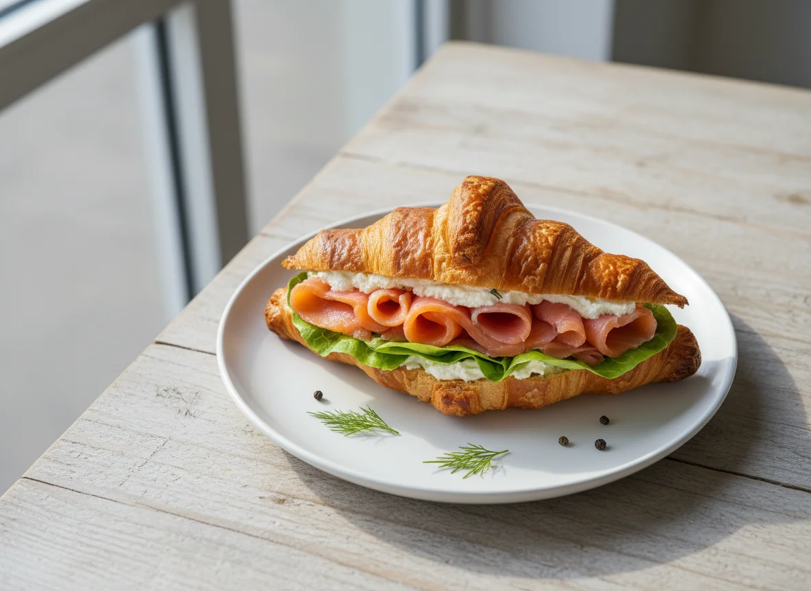 Smoked Salmon and Cream Cheese Croissant photo