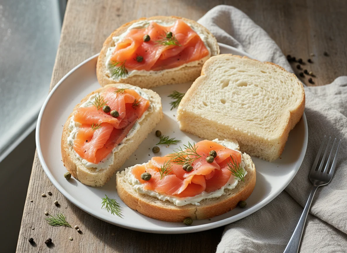 Smoked Salmon and Cream Cheese Sandwiches photo