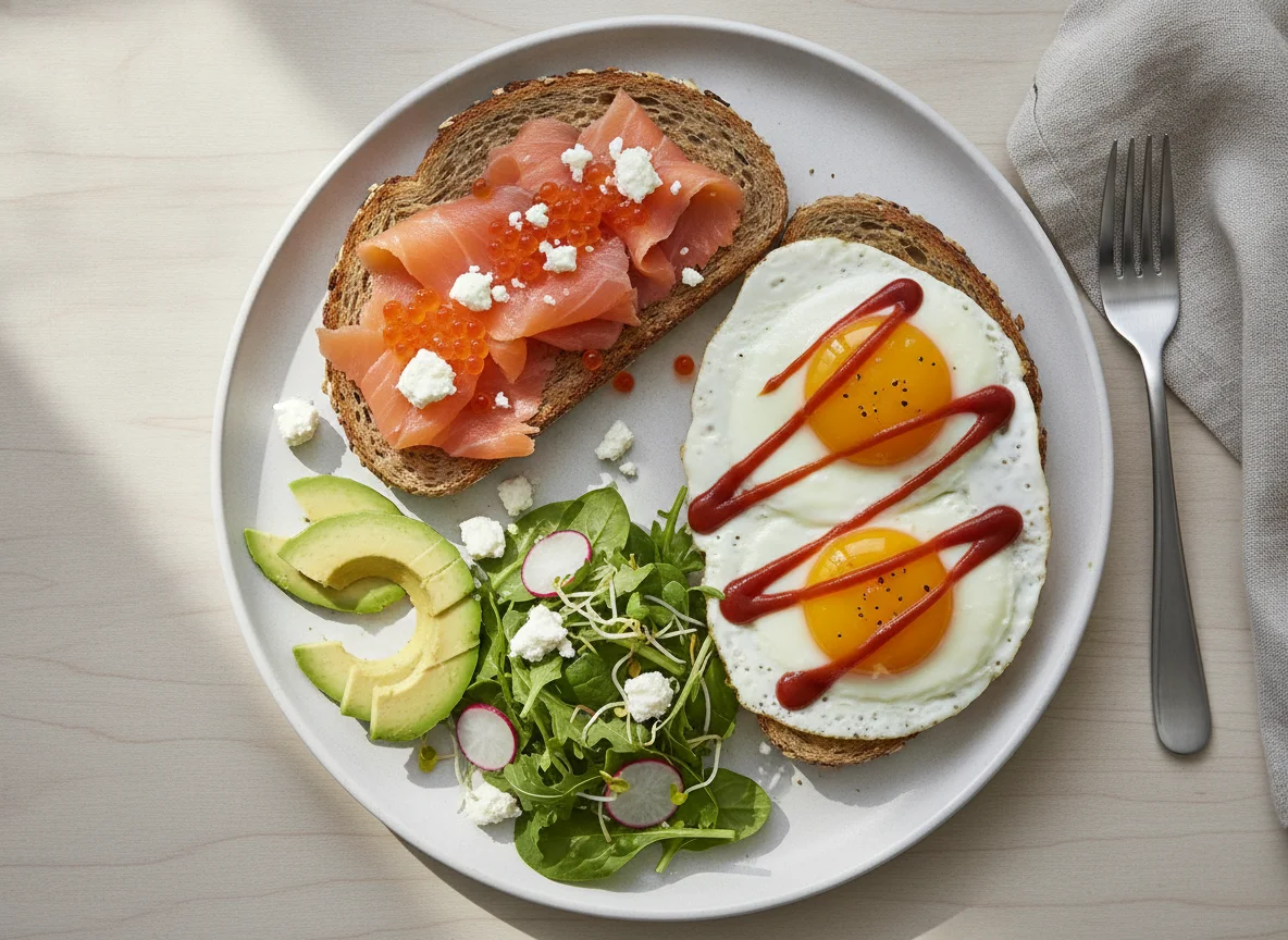 Smoked Salmon and Egg Breakfast Plate photo