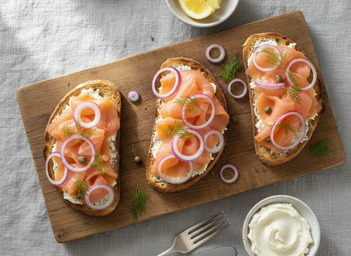 Smoked Salmon and Red Onion Toast photo