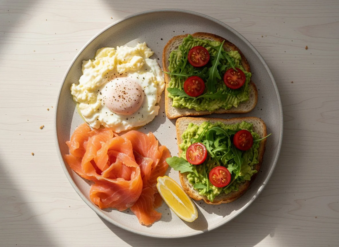 Smoked Salmon and Scrambled Eggs with Avocado Toast photo