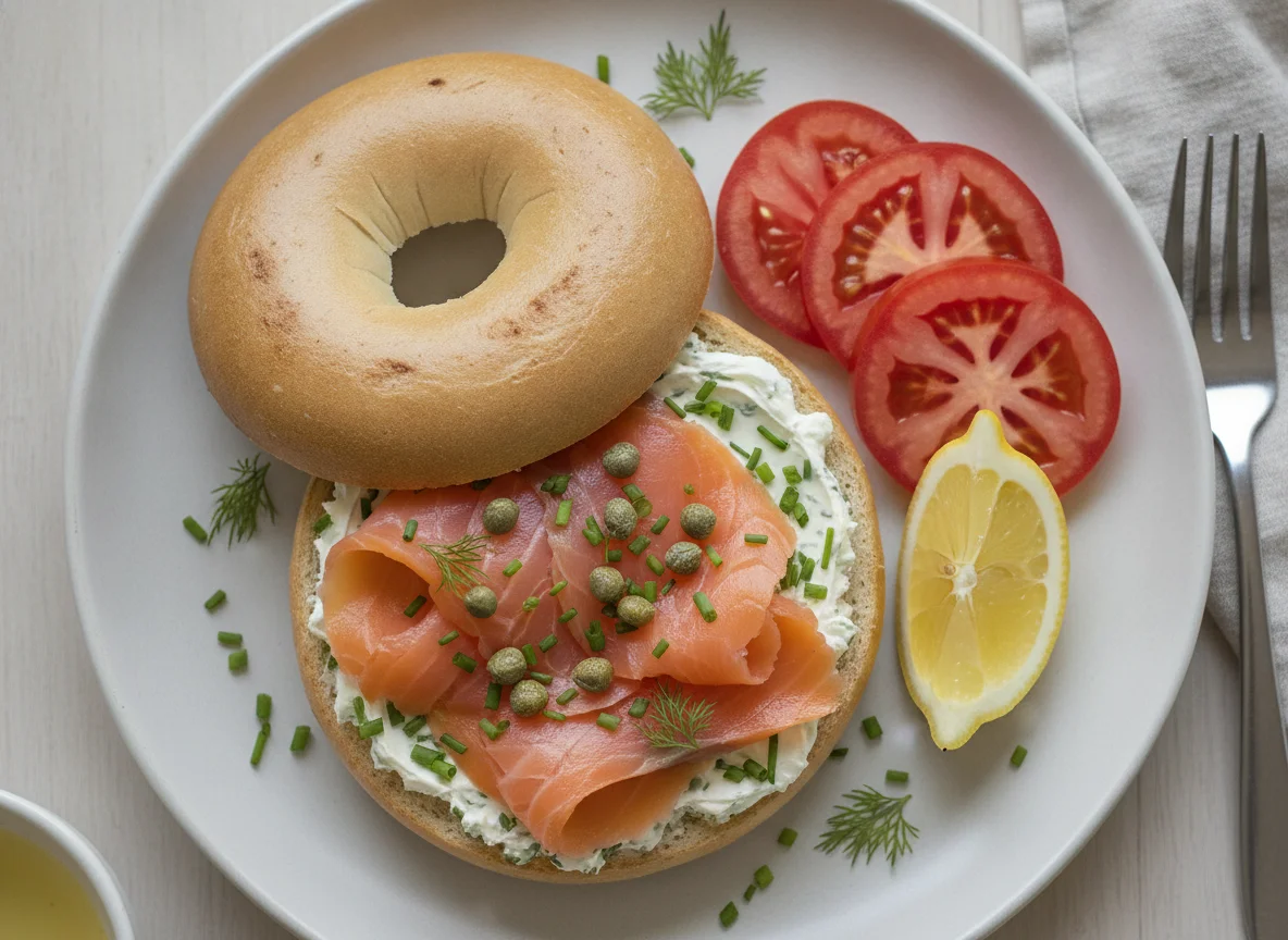 Smoked Salmon Bagel Plate photo