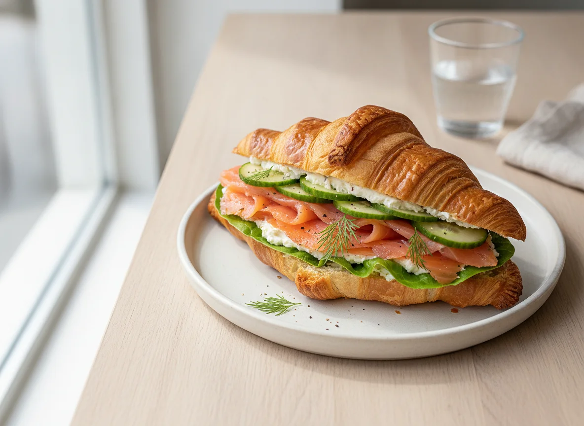 Smoked Salmon Croissant Sandwich photo
