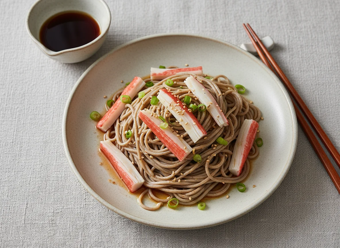 Soba Noodles with Crab Sticks photo
