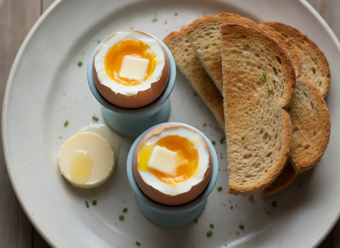 Soft Boiled Eggs with Toast Soldiers photo