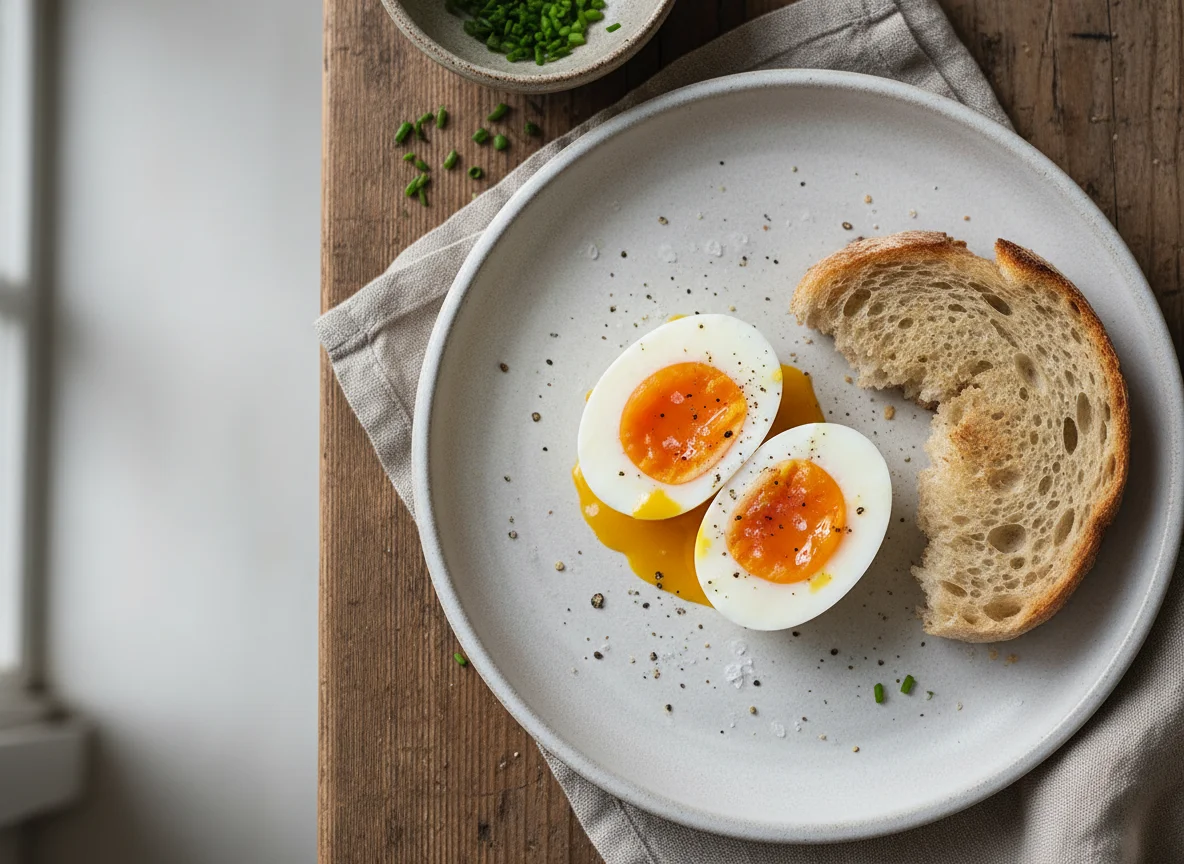 Soft-boiled eggs photo