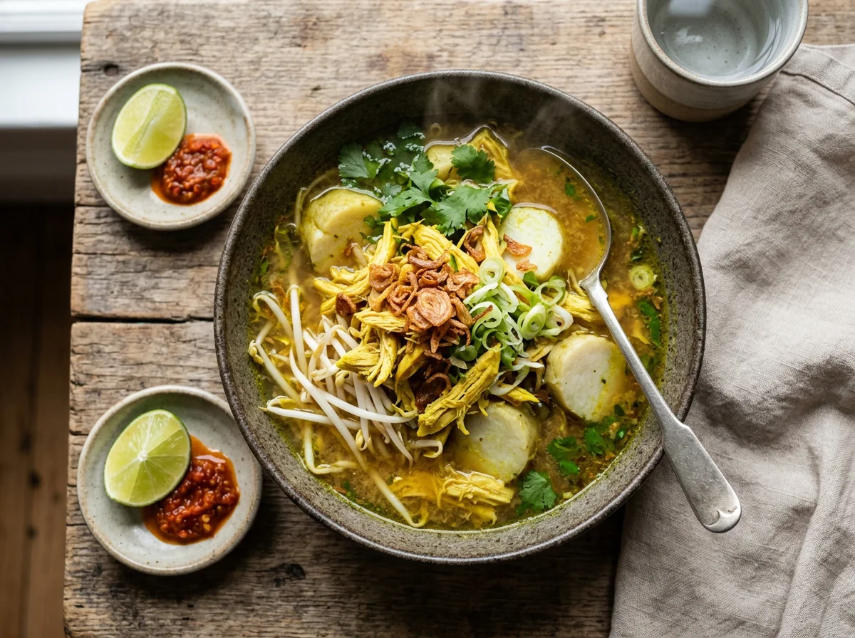 Soto Ayam with Lontong photo