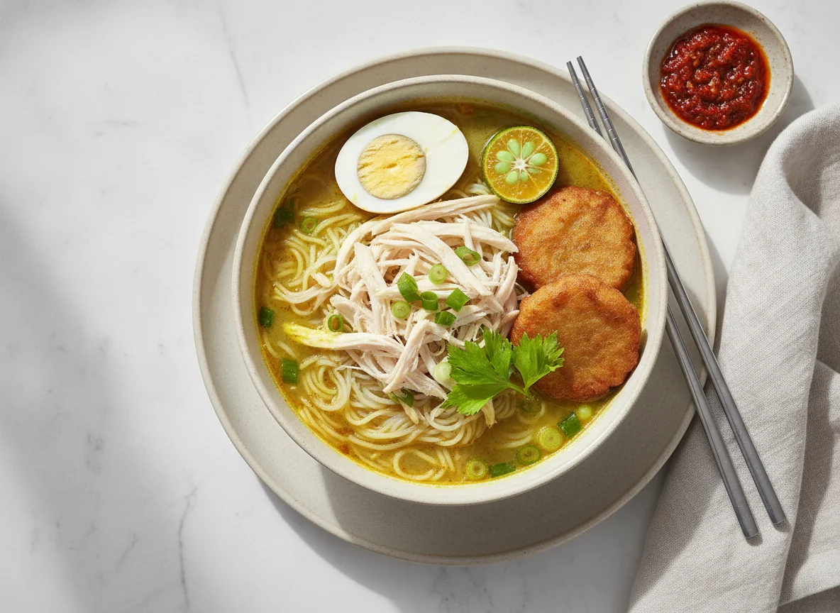 Soto Ayam with Rice Vermicelli photo
