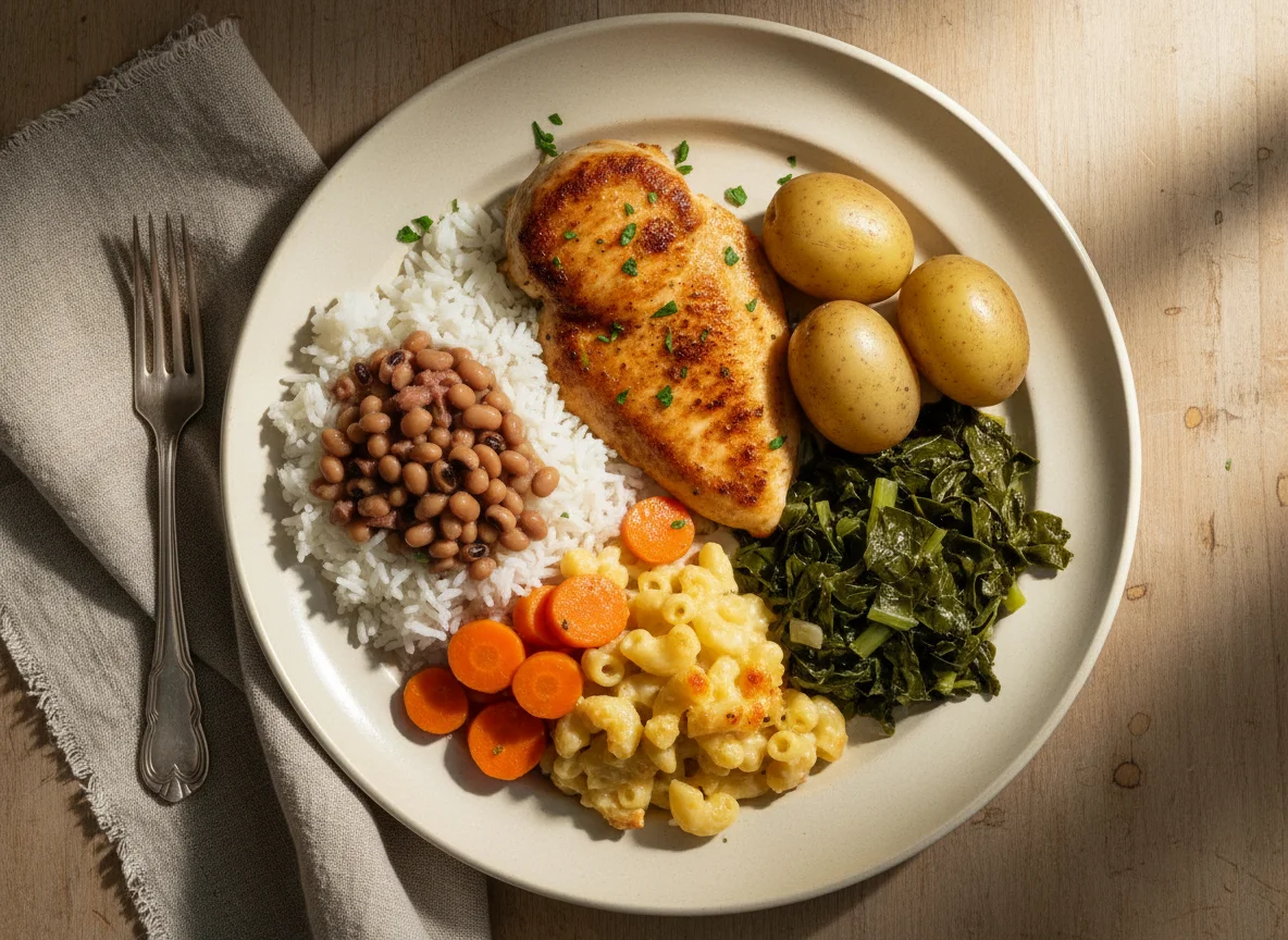 Southern Style Meal with Chicken and Sides photo