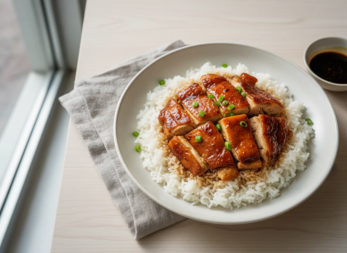 Soy Sauce Chicken with Rice photo