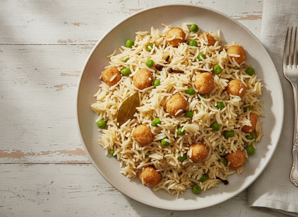 Soya Chunk and Pea Pulao photo