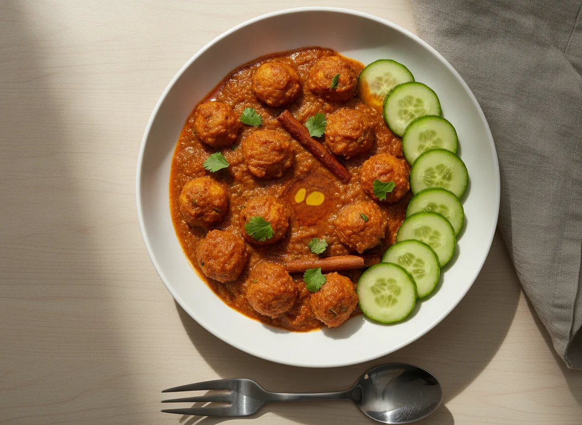 Soya Chunk Curry with Cucumber photo