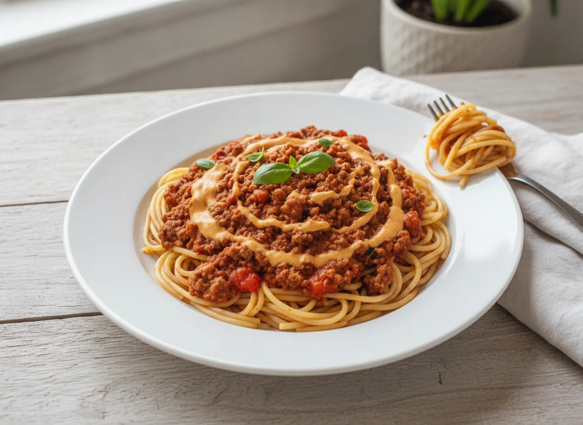 Spaghetti Bolognese with Creamy Sauce photo