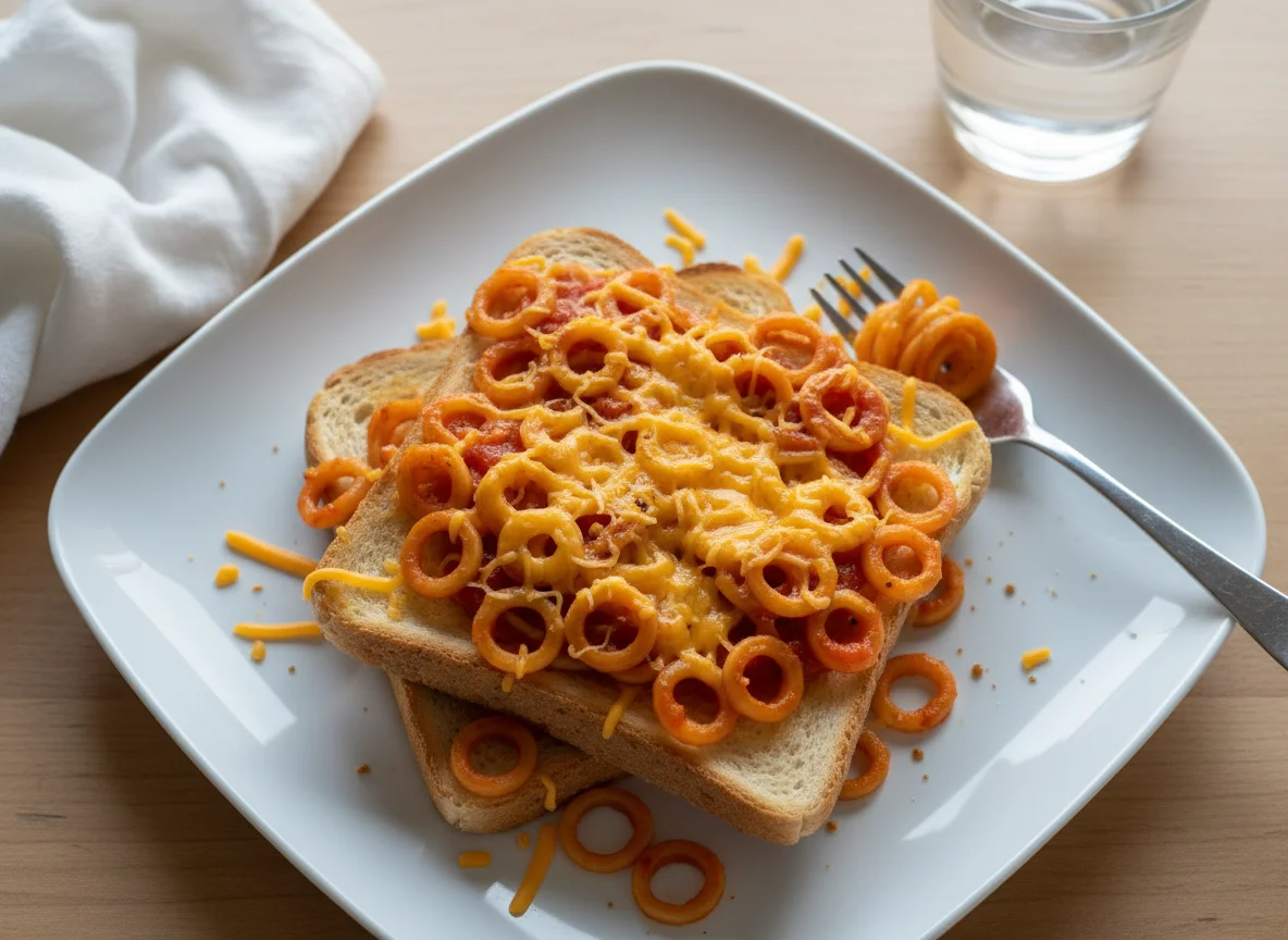Spaghetti Hoops on Toast with Cheese photo