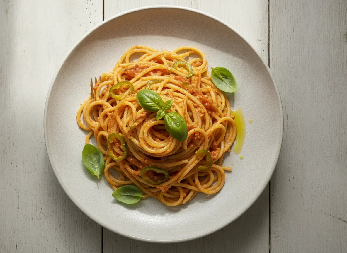 Spaghetti in Creamy Tomato Sauce photo