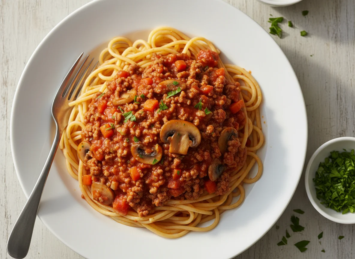 Spaghetti with Ground Meat Sauce (Macaroni) photo