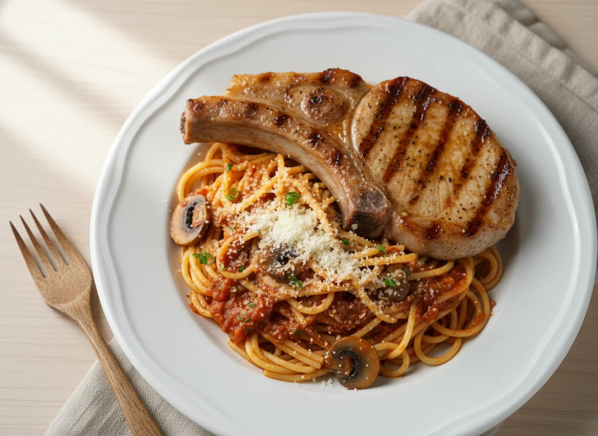 Spaghetti with Meat and Parmesan photo