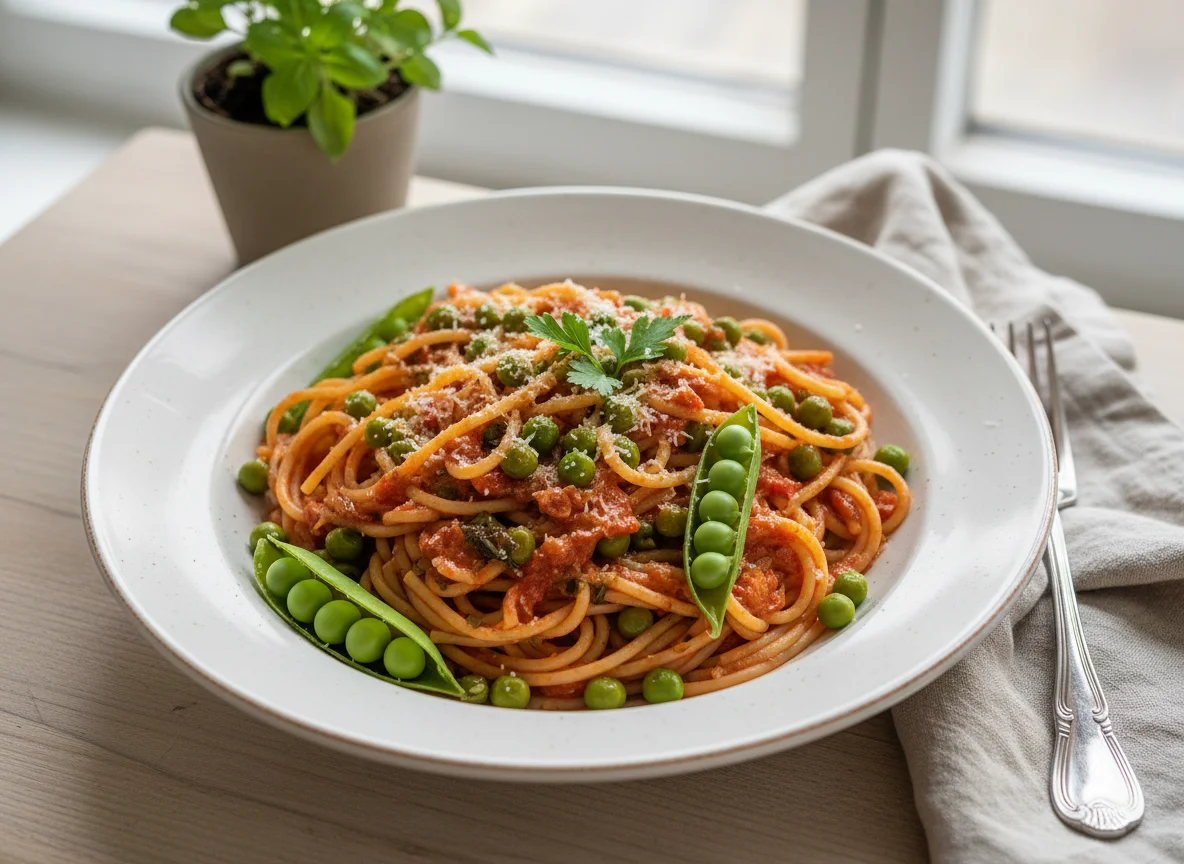 Spaghetti with Peas photo