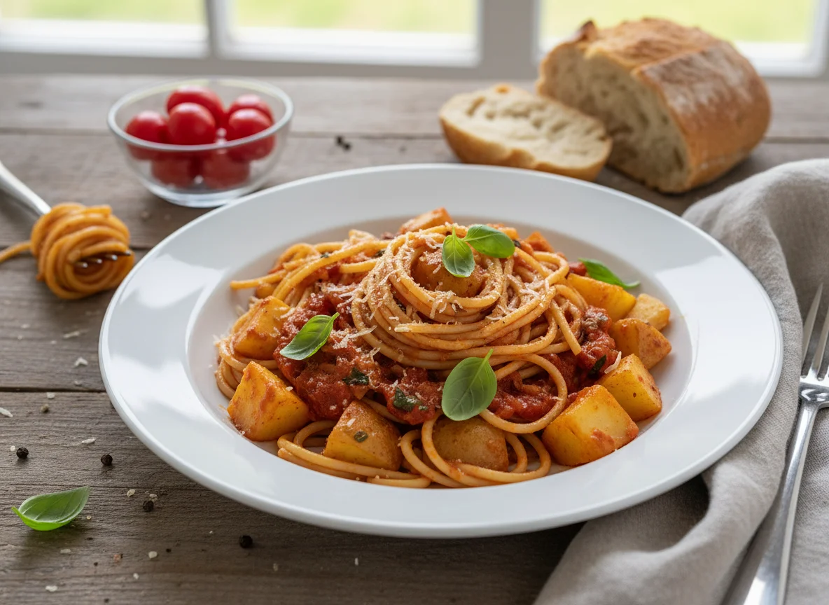 Spaghetti with Potatoes photo
