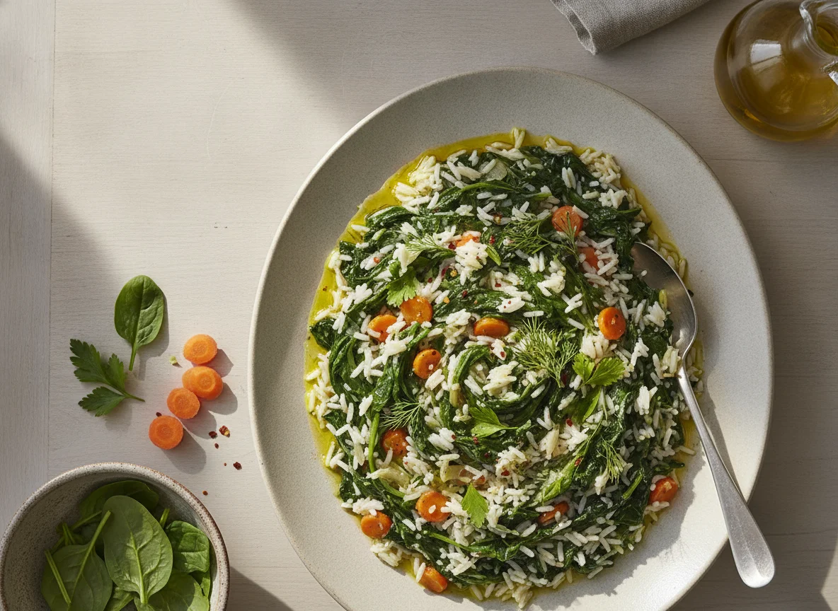 Spanakorizo (Greek Spinach Rice) photo