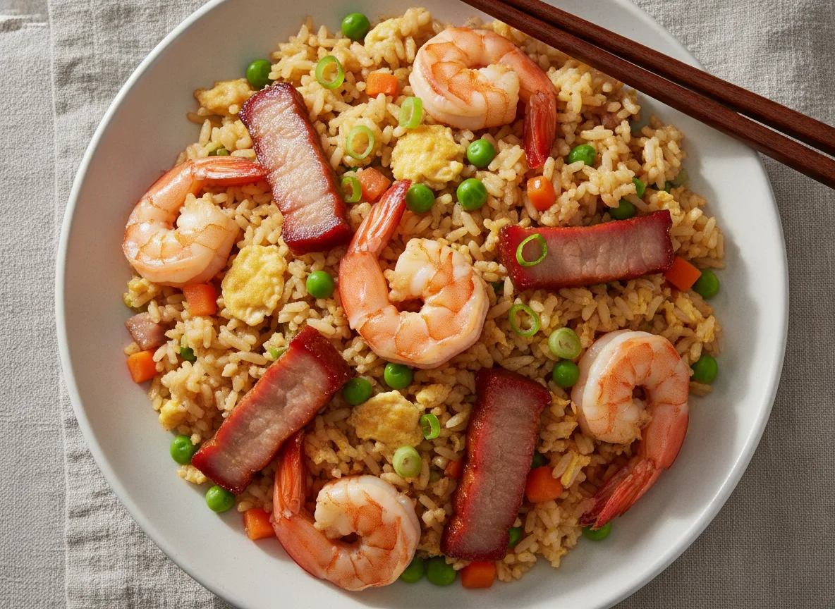 Special Fried Rice with Prawns and Pork photo