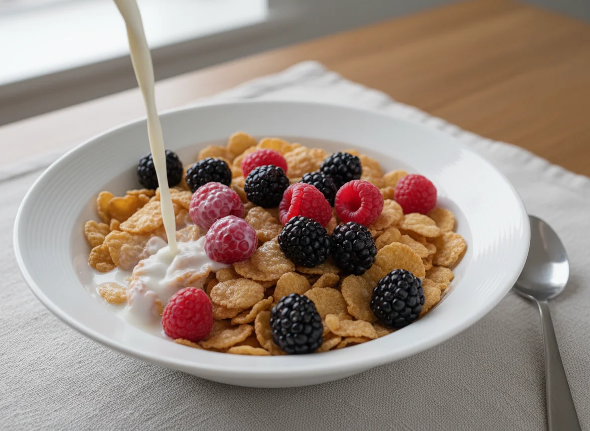 Special K Original Cereal with Berries and Milk photo