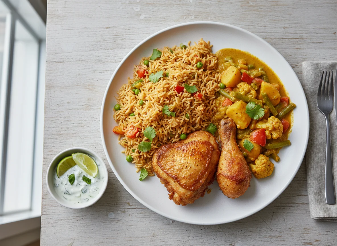 Spiced Rice with Chicken and Curry photo