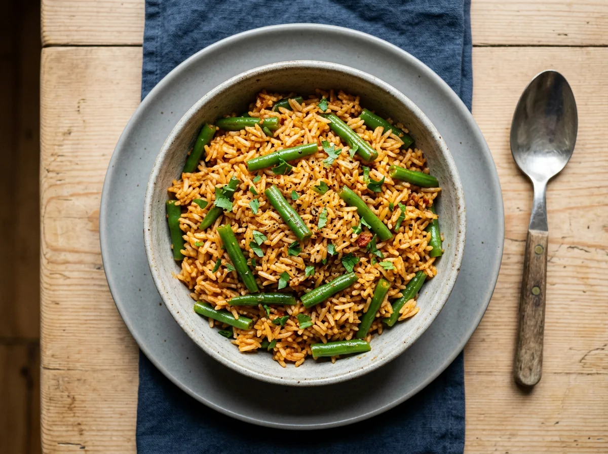 Spiced Rice with Green Beans photo
