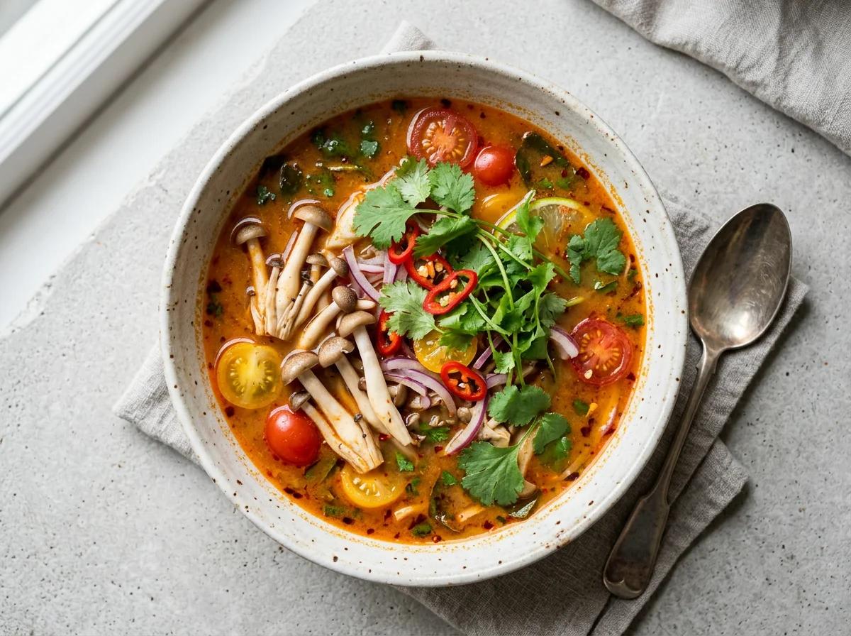 Spicy Mushroom and Tomato Soup photo