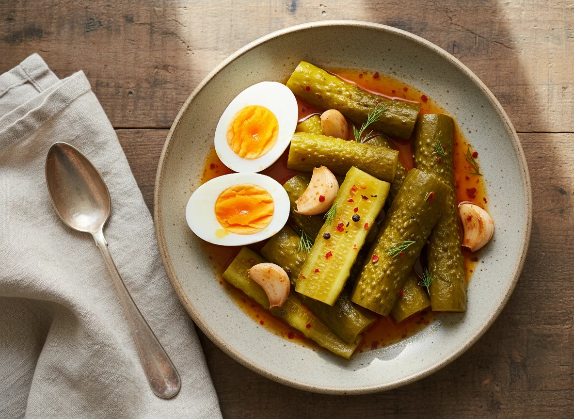 Spicy Pickled Cucumbers with Egg photo