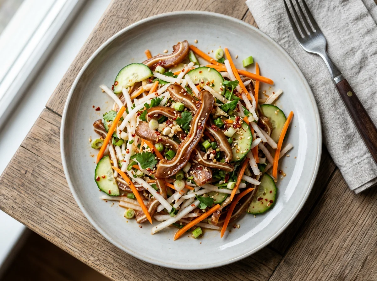 Spicy Pig Ear Salad with Pickled Vegetables photo
