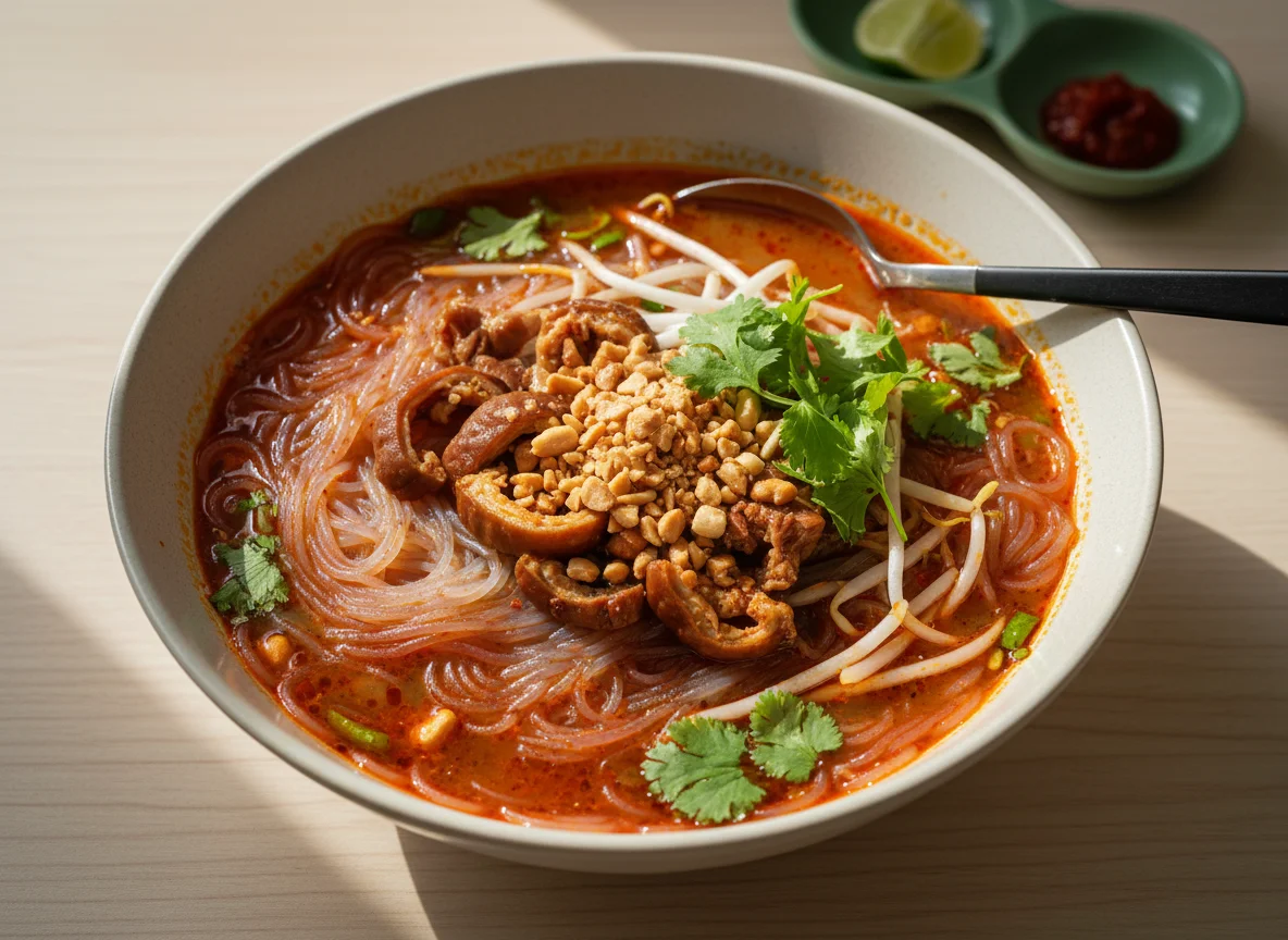 Spicy Pork Intestine Vermicelli Soup photo