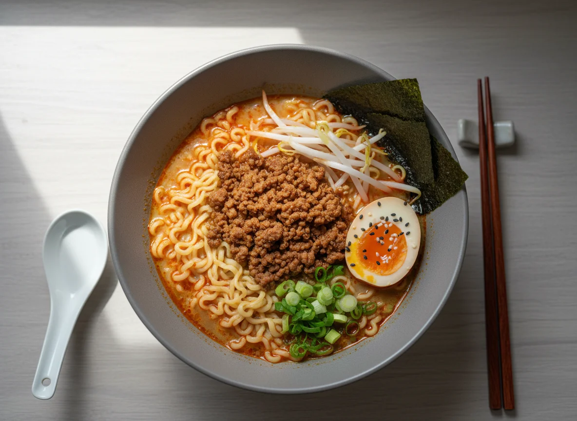 Spicy Ramen with Ground Meat photo