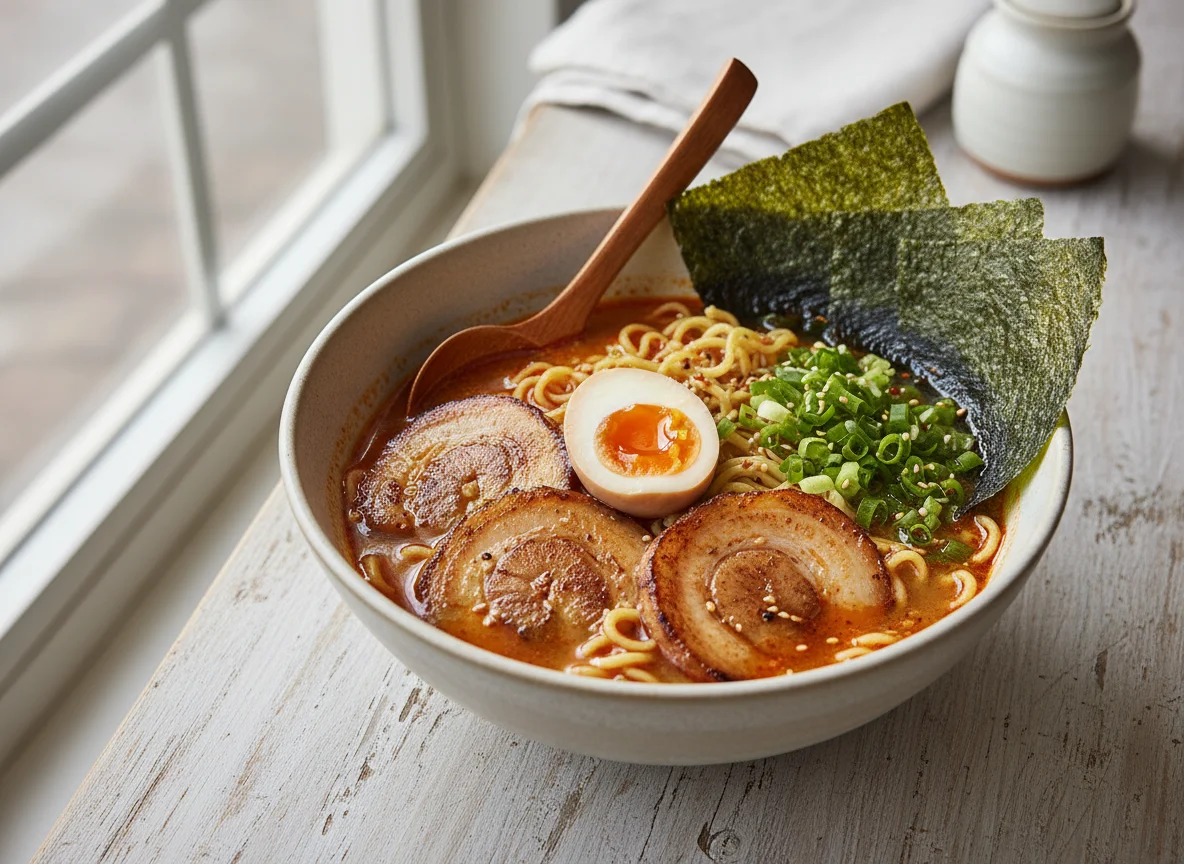 Spicy Ramen with Pork and Egg photo