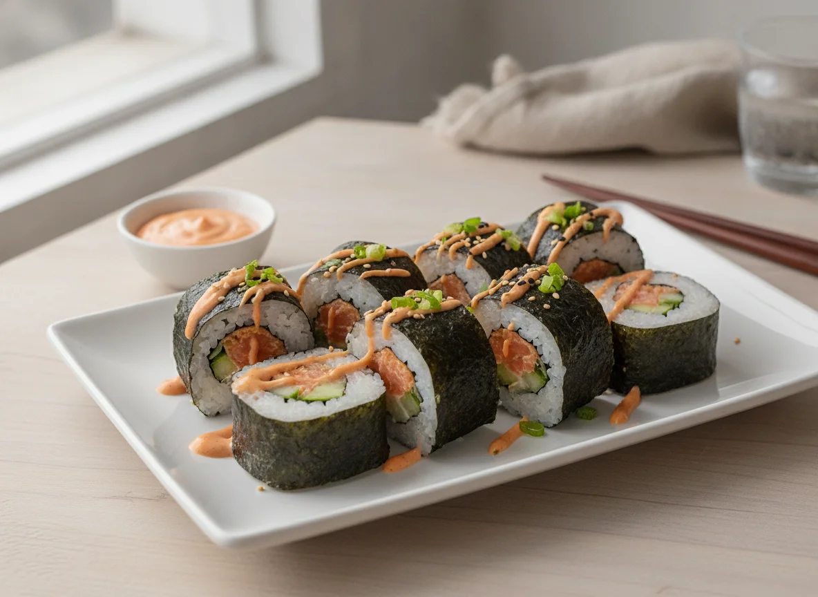 Spicy Salmon Sushi Roll photo