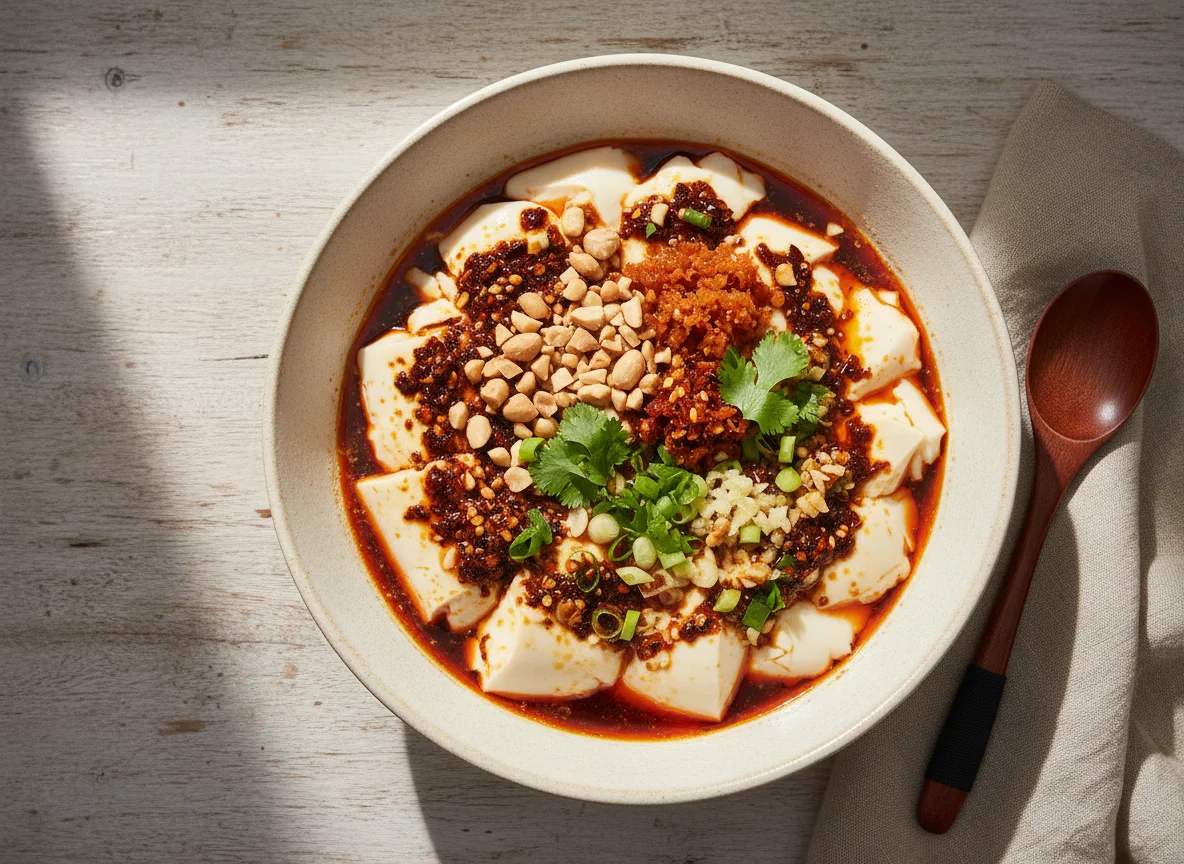 Spicy Savory Douhua (Tofu Pudding) photo