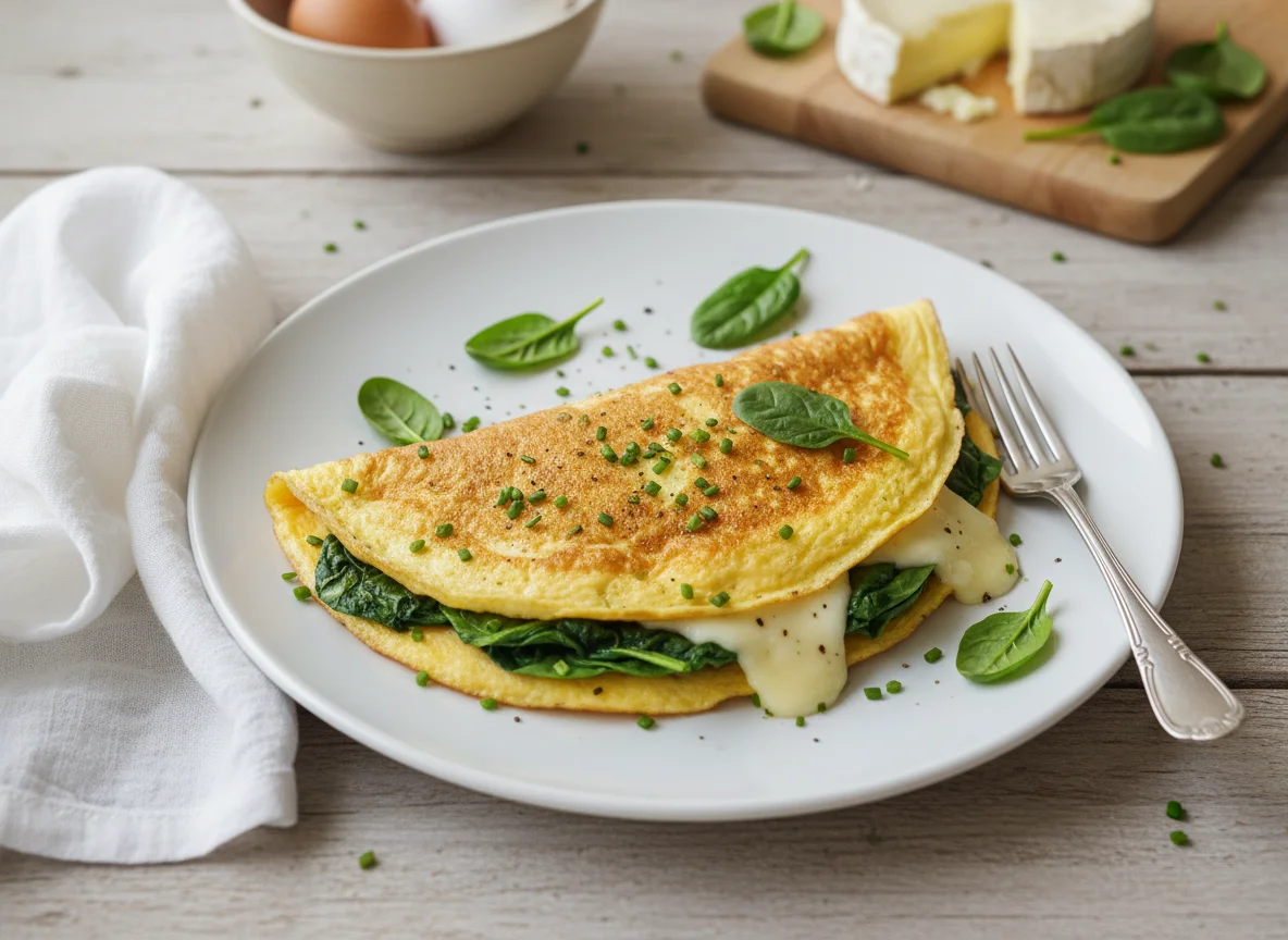 Spinach and Brie Omelette photo