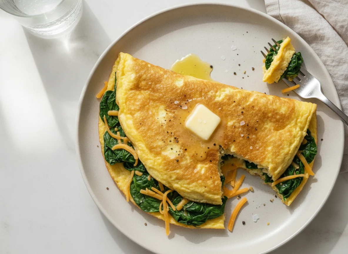 Spinach and Cheese Omelette photo
