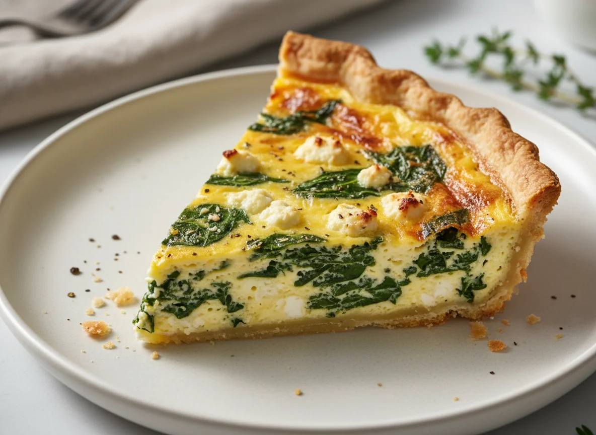 Spinach and Cheese Quiche Slice photo