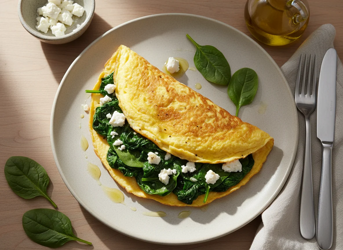 Spinach and Feta Omelette photo